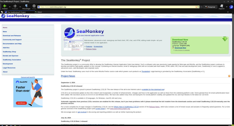 Seamonkey, uma suite que sobrevive ao tempo